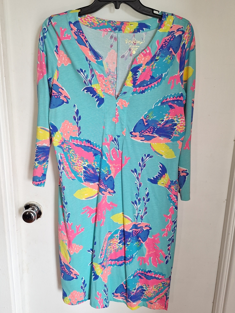 Lilly Pulitzer Turquoise Tropical-Print Shift Dress